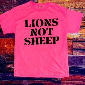 Lions not sheep hot pink womens T-shirt